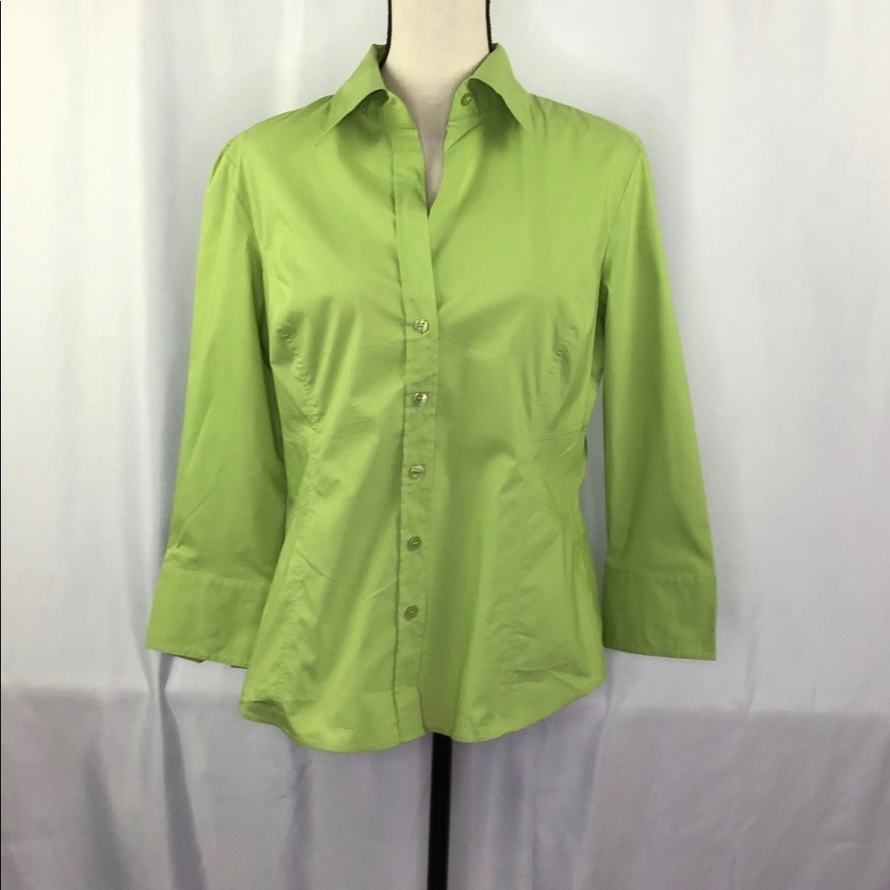 New York & Co. 3/4 Sleeve Button Down Shirt Large